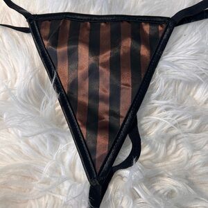 Striped Black and Brown Triangle Thong